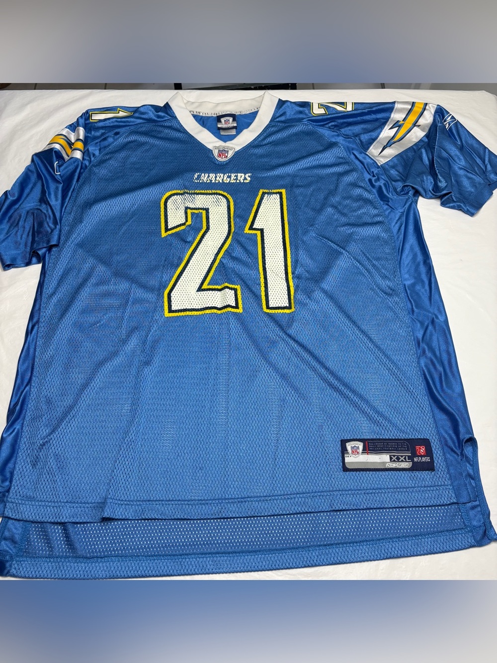 Reebok San Diego Chargers #21 LaDainian Tomlinson Powder Blue Jersey Men’s XXL